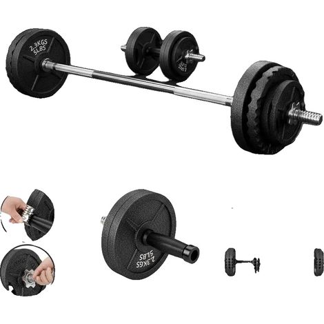 Poids de gym, 42 kg avec barre et haltères, construction en acier, T1005-01-05870 (1/2)