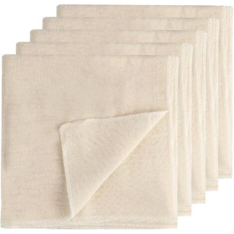 Lot de 5 Chiffon à fromage Coton non blanchi 60x60cm Filtration jus lait thé Cuisine réutilisable (1/5)