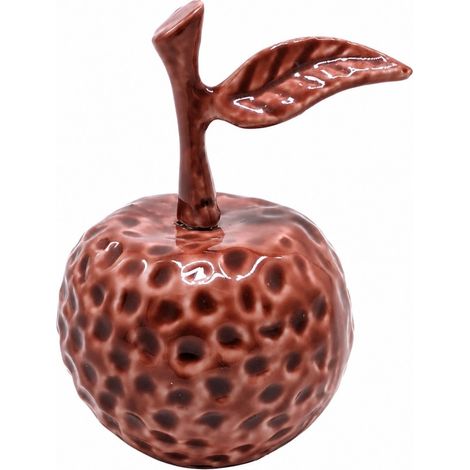 Manzana decorativa de aluminio esmaltado rojo teja 12 cm (1/5)