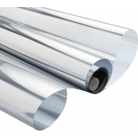 Film de confidentialité pour fenêtre en verre Film de fenêtre anti-chaleur Film de confidentialité anti-UV Film de confidentialité électrostatique Film de miroir pour fenêtre Home Office Shop 40 × 200 (1/5)