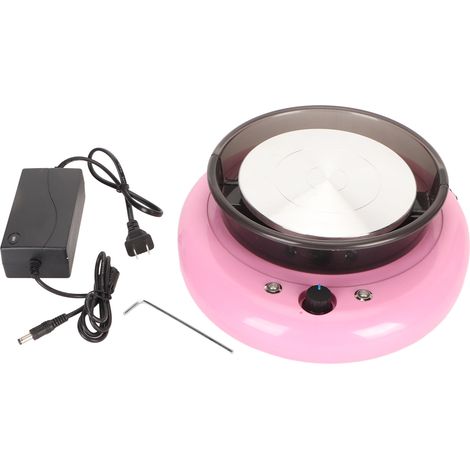 Mini tour de potier à vitesse variable, bassine amovible, machine électrique à modeler l'argile pour enfants, bricolage artisanal, rose, fiche américaine 100-240V (1/5)