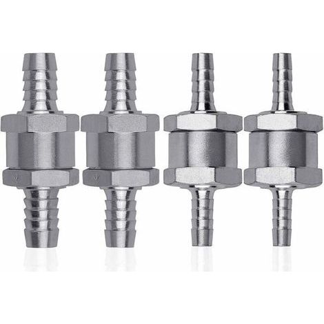 Ulisem4 Pcs Clapet Anti-retour Gasoil en Alliage d'aluminium, 6/8/10/12mm Clapet de Carburant avec Flèche pour Essence Diesel Voiture Bateau Moto (1/5)