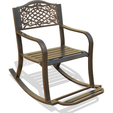 Sedia a dondolo in alluminio pressofuso con poggiapiedi, design ergonomico