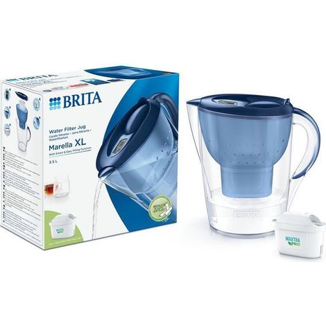 Carafe filtrante BRITA Marella XL Bleue + cartouche filtrante MAXTRA 1051122 (1/5)
