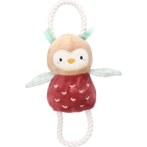Jouet hibou avec corde, 38 cm, convient aux chiots, flamant rose. (1/4)