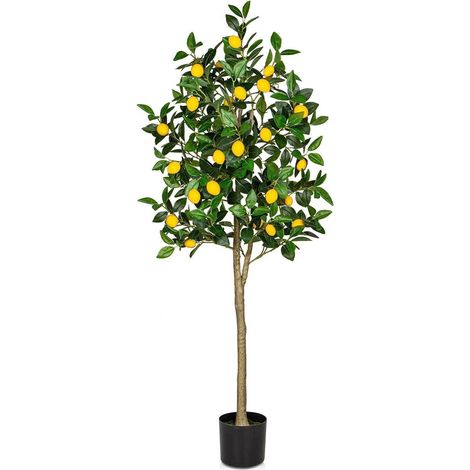Künstlicher Zitronenbaum 150cm Groß im Topf - Moderne Deko für drinnen und (1/5)