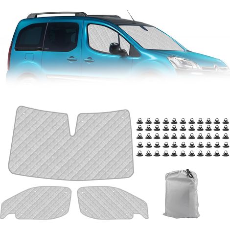 Pare-Soleil de Pare-Brise de Voiture Compatible avec 2018-2026 Citroen Berlingo Peugeot Partner, Lot de 3 Pliables Pare-Soleil pour Intérieur de Voiture, Tapis Thermiques Internes,2018-2026 3 Pièces I (1/5)