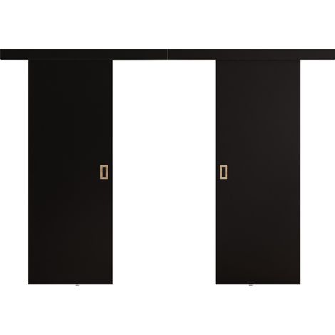 Mirjan24 – Porte coulissante 205x76 cm en stratifié noir – Rails en aluminium – Mécanisme de fermeture silencieux – Pour espaces modernes (1/3)