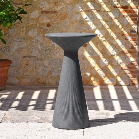 Hohe runde Hocker Tisch 110cm Polyethylen Design Fade T2-H  Farbe: Dunkel Grau