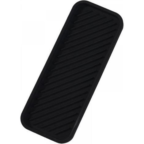 1 pc (Noir) Porte éponge Silicone,Organisateur d'évier en Silicone Porte Savon Antidérapant Plateau d'organisation de la Cuisine pour Savons, éponges, Brosses (1/5)