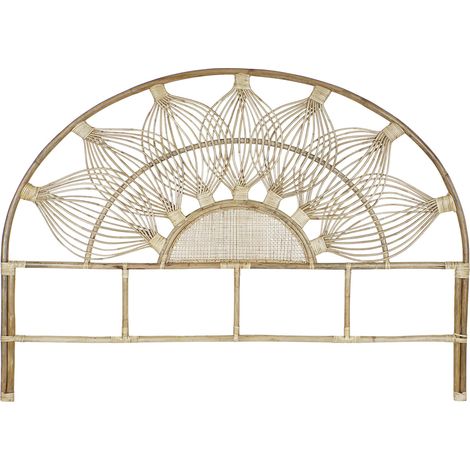 Pegane – Tête de lit en bois de rotin naturel – Dimensions 178 x 4 x 127 cm – Design moderne pour chambre à coucher – Poids léger 6 kg (1/4)