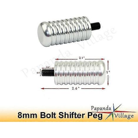 Aluminium-Motorrad-Schalthebel-Zehenfußrasten aus Messing für Harley 883r, 883l, 48 Sportster, Iron 883, Superlow Bobber – 1 Paar, Silber (1/5)