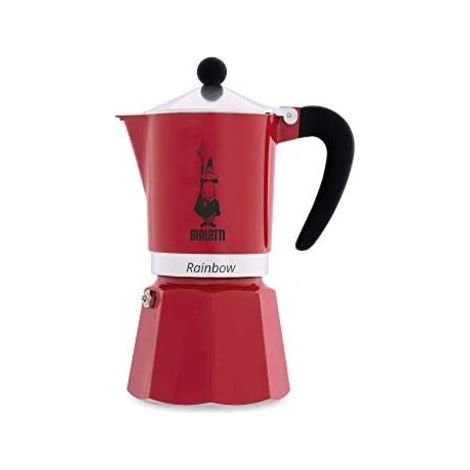 Cafetera italiana - BIALSETTI - RAINBOW - 6 tazas - 0,30 L - Rojo