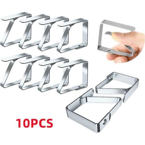 Pince Nappe - Noname - Clips en Acier Inoxydable - Réglable - Anti-Glissant - 10 pièces (1/4)