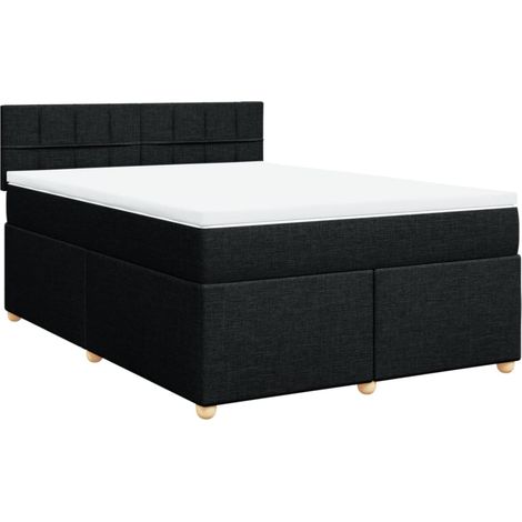 Maison Exclusive - Boxspringbett mit Matratze Schwarz 140x200 cm (1/5)