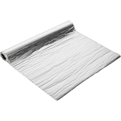 Rouleau de réparation de toiture en asphalte, feutre auto-adhésif, 100 x 500 cm, feuille d'aluminium bitume imperméable, isolation thermique, argenté (1/5)