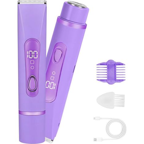 2 in 1 Rasoir électrique Femme, IPX7 étanche Sans Fil Wet (1/5)