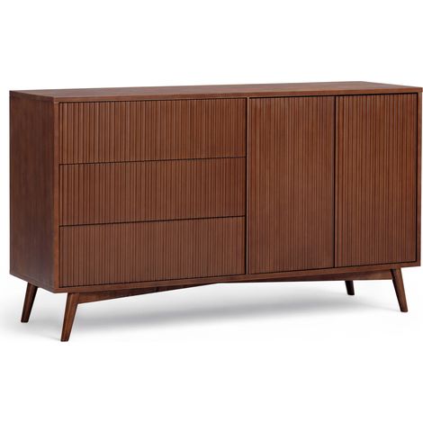 Teamson Home Tremolo Wooden Sideboard 3 Drawers 2 Doors, Walnut (1/5)