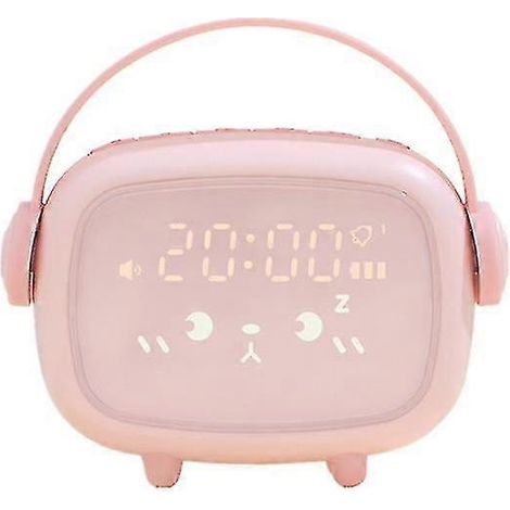 Réveil Angel rose pour chambre de fille, aide au sommeil, veilleuse et réveil lumineux PXCL
