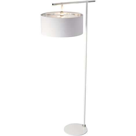 Elstead Balance - 1 Licht Stehleuchte Weiß, Nickel poliert, E27 (1/2)