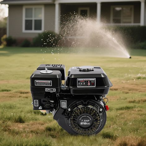 7.5 HP 4-Stroke Petrol Engine, Gasoline Engine, Stand-alone, Go Kart Engine, Air-Cooled Gravity Supply Industrial Engine 4.0kW, For Farm Appliances, Pumps and Boats (Black)