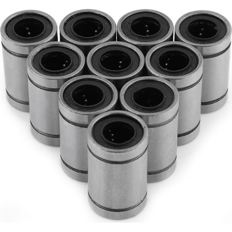 Lot de 10 bagues à billes LM8UU de 8 mm pour mouvement linéaire, compatibles avec les tiges de 8 mm d'imprimantes 3D et les machines CNC. (1/5)