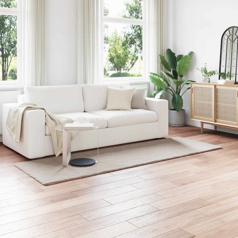 Anti-Slip Faux Rabbit Fur Rug OLITE Beige 80 x 250 cm Polyester vidaXL