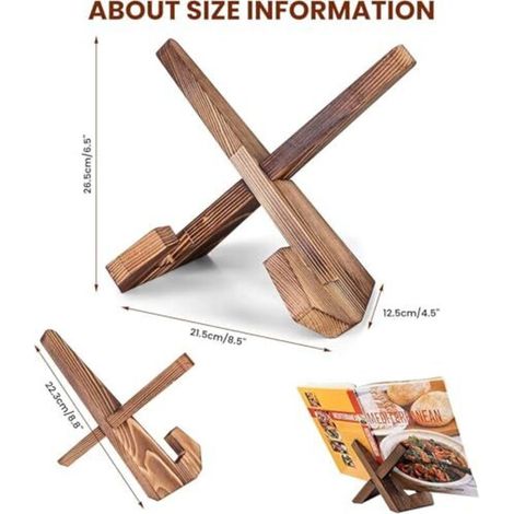 Chevalet Support Presentoir Porte Assiette,Support Assiette Decorative Multifonction,Support Tablette Bois pour Afficher des Disques Livres Peintures Décoratives Cadre Photo (1/4)