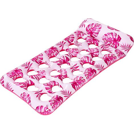 Matelas gonflable - Matelas gonflable pour piscine - Chaises longues aquatiques - Matelas gonflable pour piscine adulte - Fauteuil inclinable - Matelas gonflable une place - Jouets de piscine - Rose e (1/4)