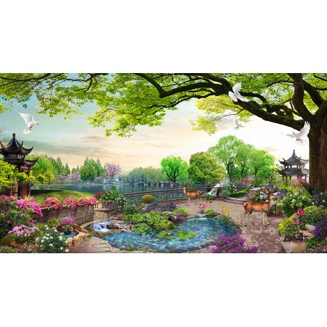 Papier peint panoramique - Jardin Japonais - 130 cm x 72 cm (1/2)