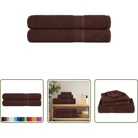 Badetuch - Handtücher FROGN 2 Stk. Braun 100x200 cm 360 g/m² (1/5)