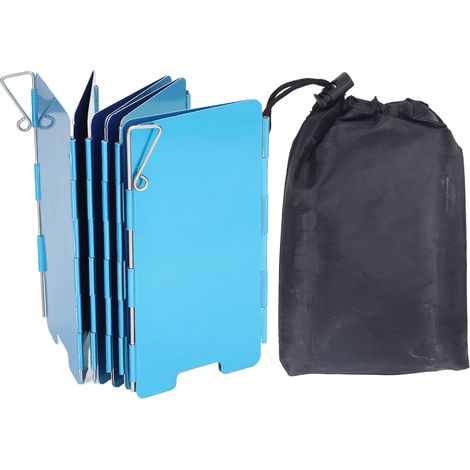 Pare-vent pliable 9 plaques pour réchaud camping, aluminium léger pour randonnée et pique-nique (1/5)