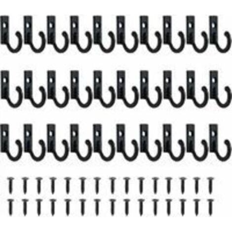 Lot de 30 petits crochets rétro muraux, parfaits pour suspendre clés, bijoux et vêtements. Vis incluses. Peut également servir de porte-manteau mural. Idéal pour la salle de bain. (1/4)