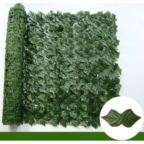 (Melon vert foncé, 50 x 100 cm) Panneaux de haie artificielle de lierre vert 1 x 3 m, brise-vue, décoration pour jardin, balcon ou maison (1/4)