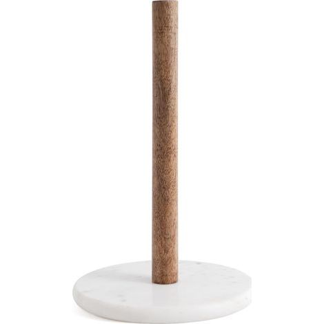 Paper Towel Dispenser, Wood, Marble Base, For Standard Kitchen (1/5)