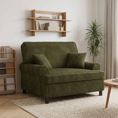 vidaXL Fauteuil XXL avec coussins Vert Tissu à 1,5 lignes (1/5)
