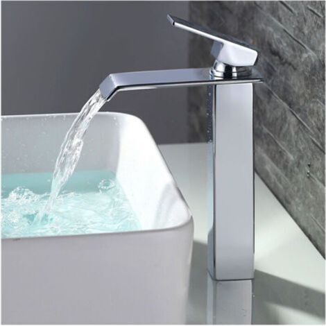Hochleistungs-Wasserfall-Waschtischarmatur – Moderne und elegante Chrom-Mischbatterie für Waschbecken (1/5)