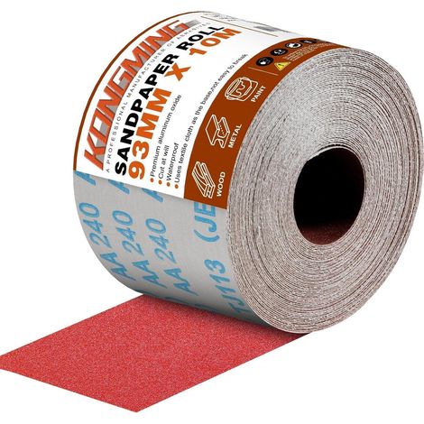 Schleifpapier Rolle 93 mm 10 m Körnung 240 Handschleifer P240 (1/5)