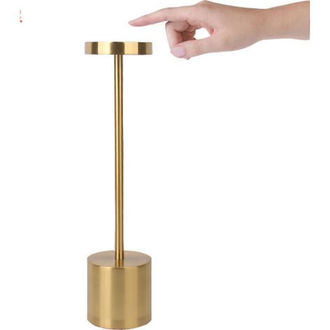 Lampada da tavolo a LED wireless in alluminio ricaricabile tramite USB da 1200 mAh per sala da pranzo o ufficio (locale o locale) --TRIMEC (1/4)