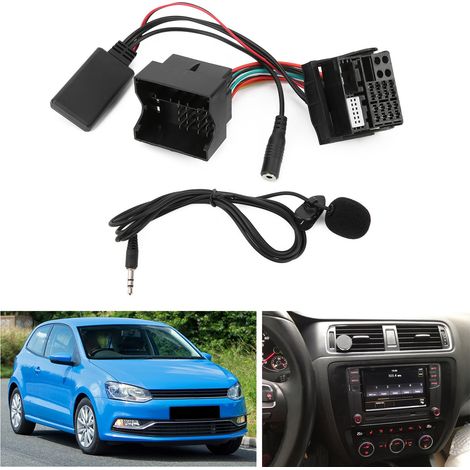Accessoires auto : câble audio AUX, adaptateur microphone Bluetooth 5.0 pour autoradios Volkswagen RNS315 RNS510 RCD310 (n° 17) (1/5)
