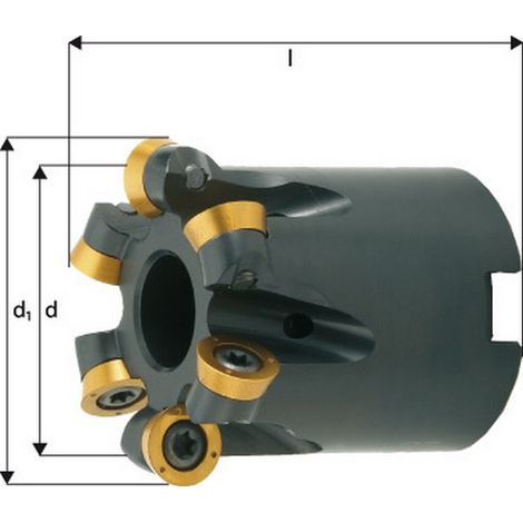 Fraise à copier, à arrosage interne, Ø d1 : 100 mm, Nombre de dents 7, Dimensions Ø D 84 mm, Ø du perçage de positionnement : 32 mm (1/2)