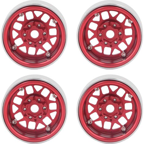Stück 1,9-Zoll-Beadlock-Felgen aus Aluminiumlegierung für Axial SCX10 90046 AXI03007, RC-Fahrzeug im Maßstab 1:10 – Rot (1/5)
