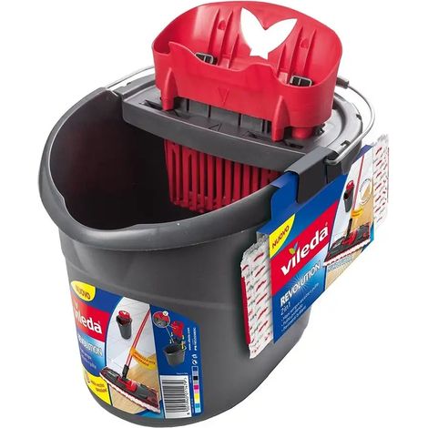 Super revolution sistema 2 in 1 vileda spazzolone + panno in microfibra e strizzatore