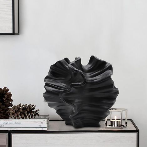 Vase à fleurs en céramique noire, style bohème nordique simple, adapté au salon, à la cuisine, à la chambre et au bureau. (1/5)