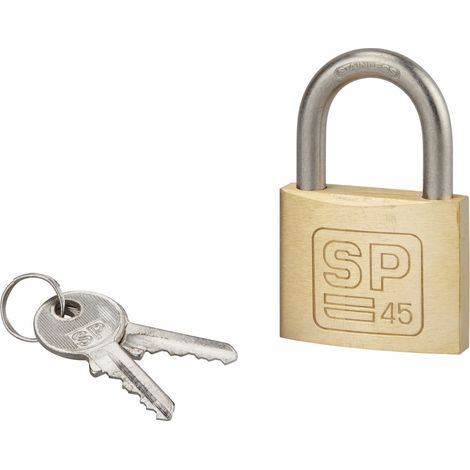 Cadenas à clé SP, anti-corrosion, 45 mm anse inox, 2 clés laiton - SP