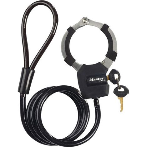 Câble antivol à clé avec menotte MASTERLOCK 1 m x 8 mm de diamètre - 8275EURDPROBLK (1/10)