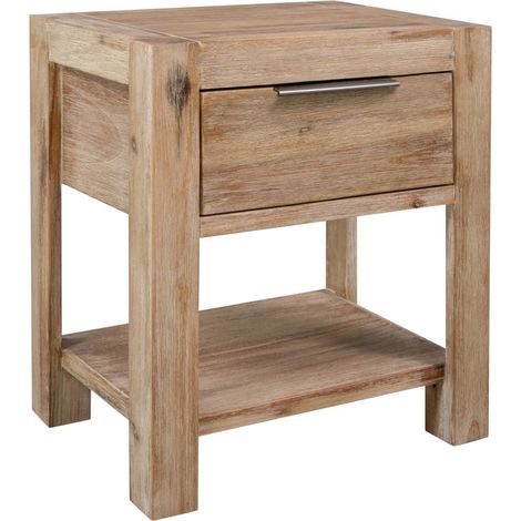 Table de chevet Table de nuit avec tiroir 40x30x48 cm Bois d'acacia solide VGT56187 (1/5)