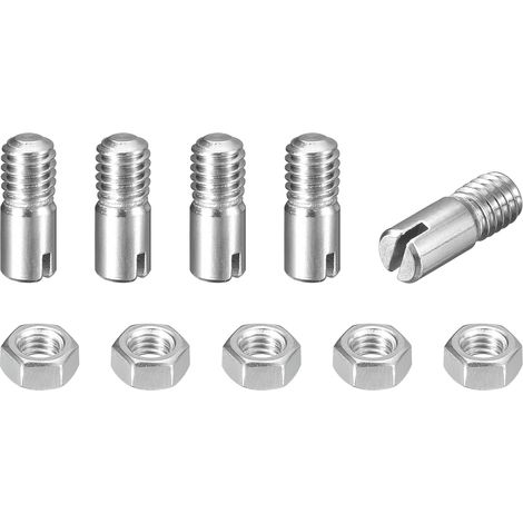 5pcs Goupilles Cylindriques avec Écrou, M4x8mm Goujon Cylindrique Fendu Fileté Externe 304 Acier Inoxydable Industriel Mécanique Chevilles Support d'Étagère Tige Fixation Meubles (1/5)
