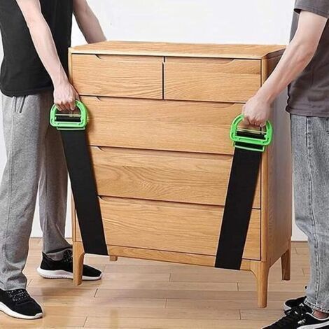 Furniture Lifting Strap, Set of 2 Adjustable Straps Supporting 270kg, with Gloves, Perfect for Moving and Transport (1/5)