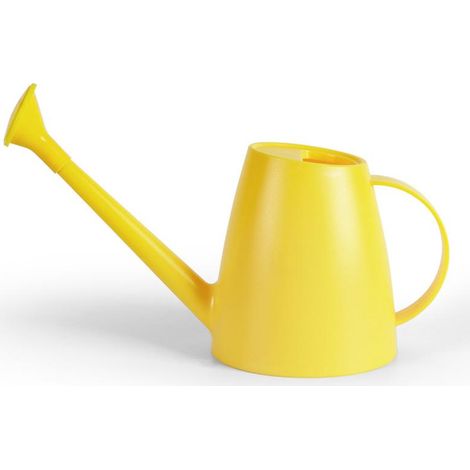Arrosoir jaune de 1,8 L pour plantes d'intérieur et d'extérieur, arrosoir en plastique à long bec, facile à verser pour plantes en pot. (1/5)